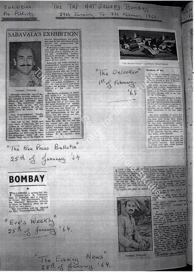 Sabavala's exhibition, 1964, Newspaper Clipping