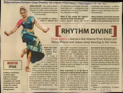 Uma Ajmera (Reporter), Rhythm Divine, 2005, Newspaper Clipping