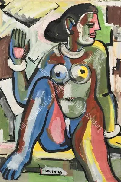 F.N.&nbsp;Souza (Artist), Untitled (Seated Nude), 1949, Painting