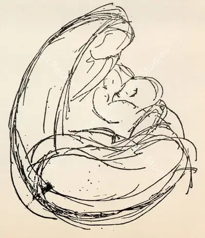 Jamini Roy (Artist), Untitled, 1945, Drawing