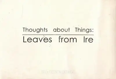 Dhruva Mistry (Artist), Thoughts About Things : Leaves from Ire, 1998, Solo Exhibition Invitation