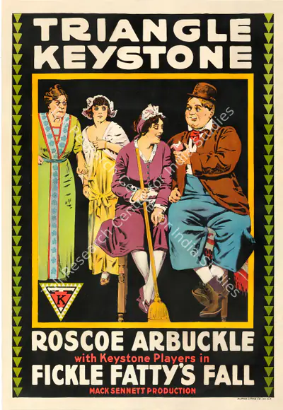 Mack Sennett (Producer), Fickle Fatty's Fall, 1915, Poster