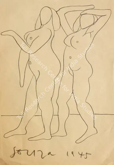 F.N. Souza (Artist), Untitled, 1945, Drawing