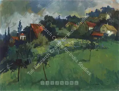 S.H. Raza (Artist), Untitled, 1951, Painting