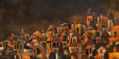 Akbar Padamsee (Artist), Landscape, 1962, Painting