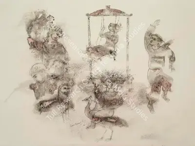 Sakti Burman (Artist), Through The Eyes of Memory, 1986, Painting