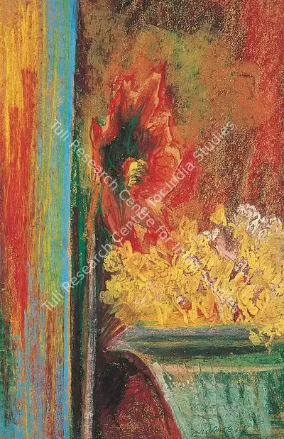 Ghose, Gopal (Artist). Red Rose. Pastels on cardpaper, early 1960s | Drawing | FineArts | 00371683