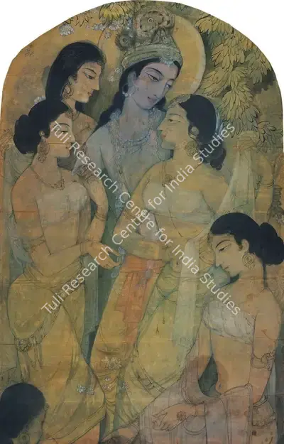 Ramgopal Vijaiwargiya (Artist), Untitled (Krishna with Gopis), 1930, Painting