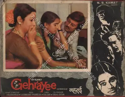 Barun Mukherjee (Cinematographer), Gehrayee, 1981, Photographic Still Mounted on Lobby Card