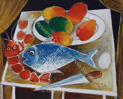 Paritosh Sen (Artist), Fish Still Life, Painting