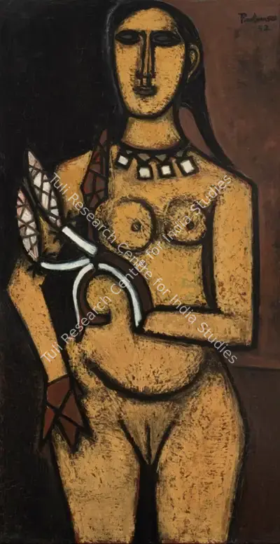 Akbar Padamsee (Artist), Woman with Corn, 1952, Painting
