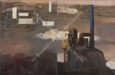 Nataraj Sharma (Artist), Invisible City / The Road Maker, 2000, Painting
