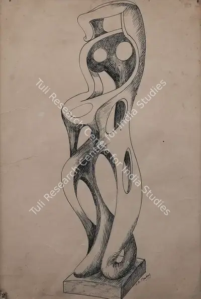 S.K. Bakre (Artist), Untitled, Drawing