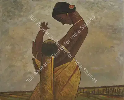 Jamini Roy (Artist), Untitled (Mother and Child), 1930, Painting