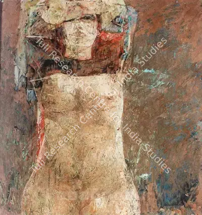 Jamil Naqsh (Artist), Woman Disrobing, 1963, Painting