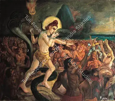 P.C. Chakravorty (Artist), Siva, 1986, Painting