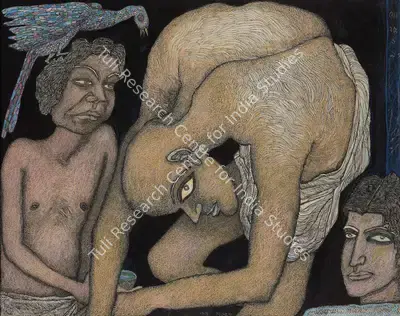 Chowdhury, Jogen (Artist). Situation 'A', 1993 | Painting, Sa.Mum/13.10.21, 2021 · Saffronart
