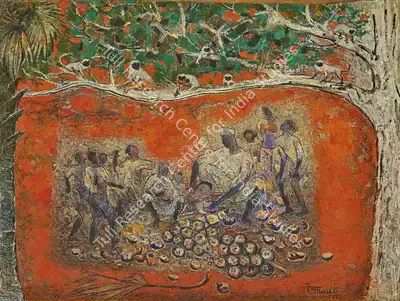 Hebbar, K.K. (Artist). Untitled. Oil on canvas, 1980 | Painting | FineArts | 00354424