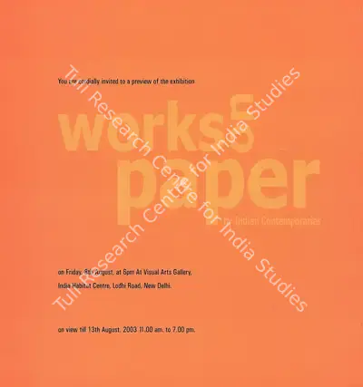 Gallery Threshold (Organiser), Works on Paper by Indian Contemporaries by Chameli Ramachandran and Paramjit Singh, 2003, Group Exhibition Invitation