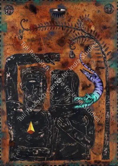 Maganlal Parmar (Artist), Lovers, 1995, Painting
