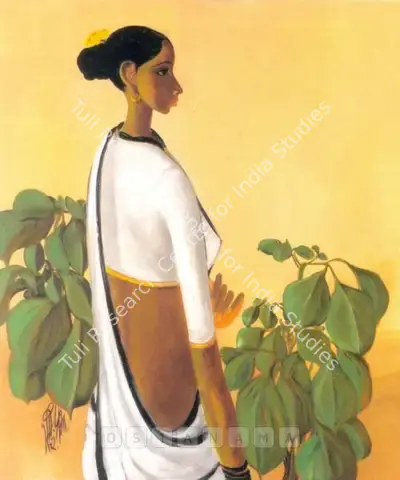 B. Prabha (Artist), Standing Woman, 1982, Painting