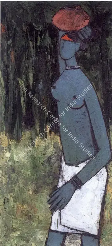 B. Prabha (Artist), Green Figure, 1961, Painting