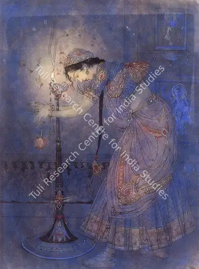 Ustad Allah Bukhsh (Artist), Deepak Raag, Painting