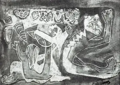 M.F. Chellappa (Artist), Resurrection, Painting