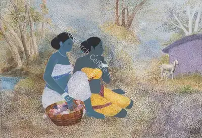 Bendre, N.S. (Artist). Untitled. Oil on canvas, 1988 | Painting | FineArts | 00416103