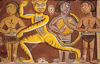 K. Sreenivasulu (Artist), Tiger Man, 1952, Painting