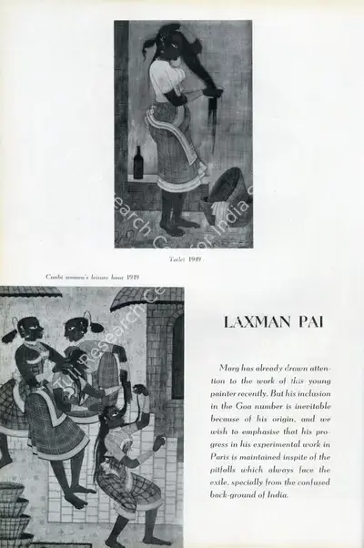 Albano Francisco Couto (Essayist), Laxman Pai, 1954, Essay