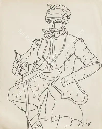 K.M. Adimoolam (Artist), Untitled, 1995, Drawing
