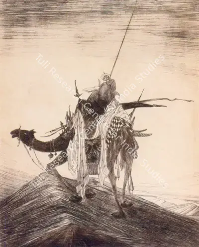 M.A.R. Chughtai (Artist), End Of The Journey, Graphic Art