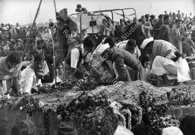 Henri Cartier-Bresson (Photographer), Gathering Gandhiji's ashes after the cremation, 31 January 1948, 1948, Contemporary Photograph