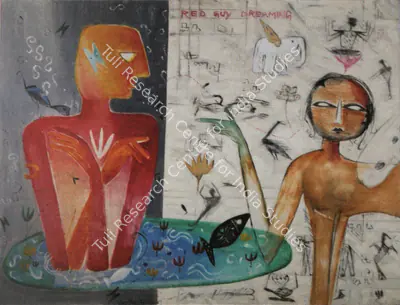 K. Muralidharan (Artist), Red Guy Dreaming, Painting