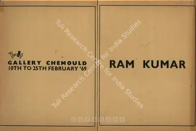 Ramkumar (Artist), Ram Kumar, 1969, Solo Exhibition Catalogue