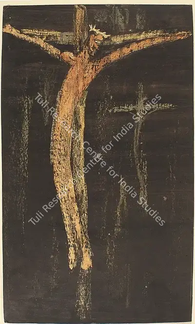Kanwal Krishna (Artist), Crucifixion, 1959, Painting
