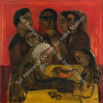 Badri Narayan (Artist), The Bird, Painting