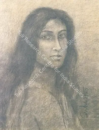 Suhas Roy (Artist), Portrait of a woman, 1995, Painting