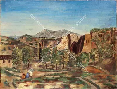 N.S. Bendre (Artist), Landscape, 1945, Painting