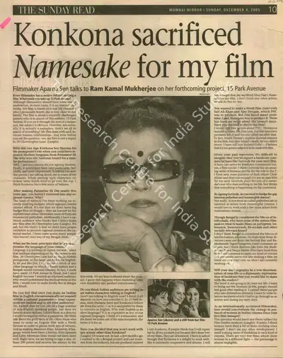Pradip Dey (Photographer), Konkona Sacrificed Bamesake For My Film, 2005, Newspaper Clipping
