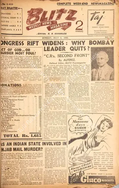 R.K. Karanjia (Editor), Blitz, 1942, Magazine