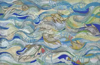 Bhatt, Jyoti (Artist). Untitled. Acrylic, charcoal and marker on canvas, 2006 | Painting | EconomicsArt | 00871491