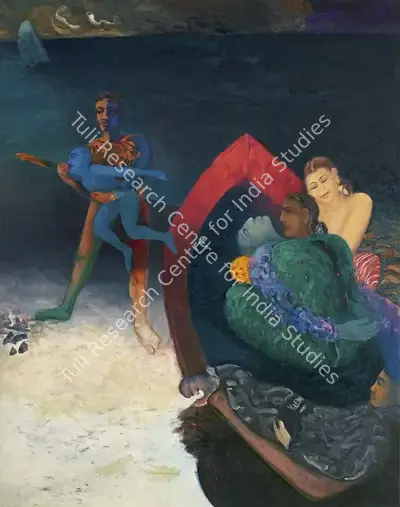Sundaram, Vivan (Artist). Ship Aground. Oil on canvas, 1988-89 | Painting | EconomicsArt | 00871364