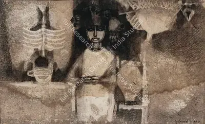 Ganesh Pyne (Artist), The Curator, 1968, Painting