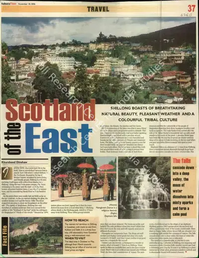 Khursheed Dinshaw (Reporter), Scotland of the East, 2006, Newspaper Clipping