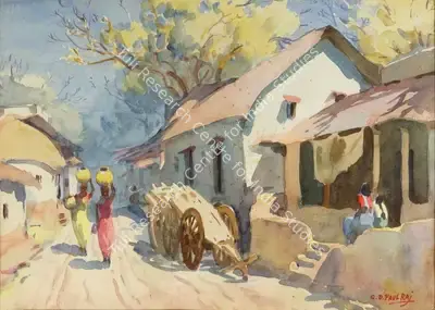G.D. Paulraj (Artist), Untitled (Street scene), Painting