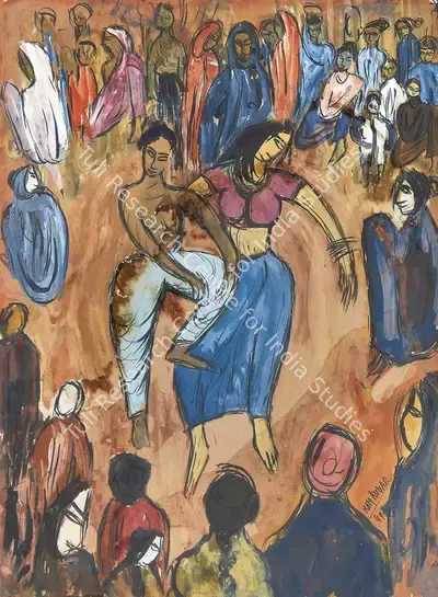 Ramkumar (Artist), Untitled (Dancers), 1949, Painting