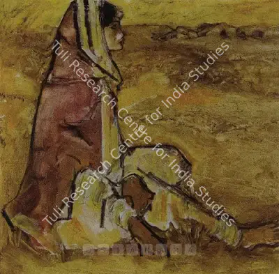 Rajan Krishnan (Artist), Seated Woman, Painting