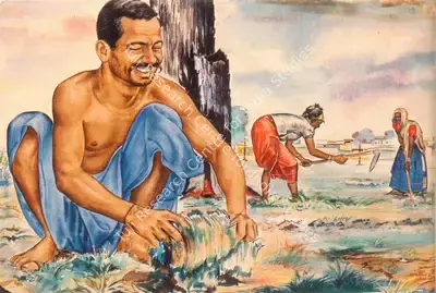 Anna Molka Ahmed (Artist), Southern Punjabi Farmers, Painting